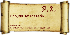 Prajda Krisztián névjegykártya